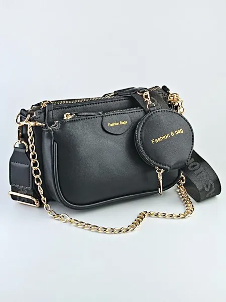 Комплект (сумка кросс-боди+клатч+монетница) женский Barez N-018 черный