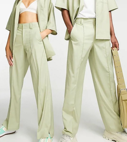 Зеленые брюки с кроем в стиле 90-х от комплекта COLLUSION Unisex-Зеленый цвет