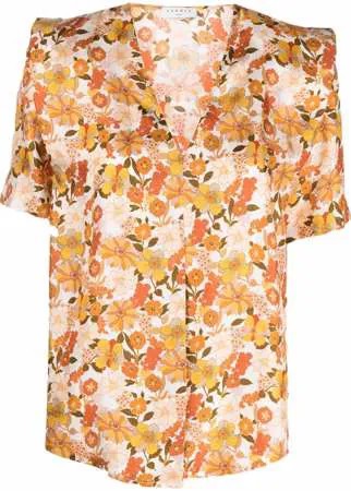 SANDRO блузка с цветочным принтом и V-образным вырезом