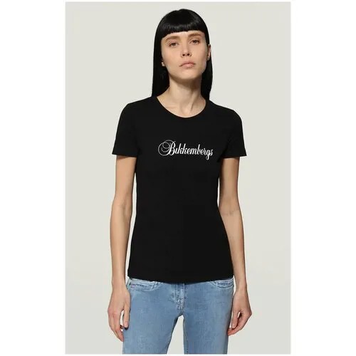 Футболка  BIKKEMBERGS, прилегающий силуэт, круглый вырез,  размер 42, розовый