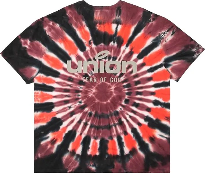 Футболка Fear of God Essentials x Union Vintage T-Shirt 'Multicolor Tie-Dye', разноцветный