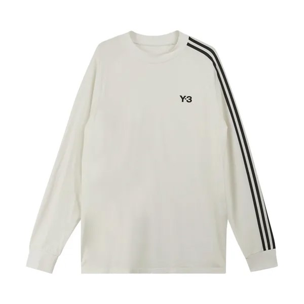 Футболка с длинными рукавами в полоску Y-3 Off White/Black
