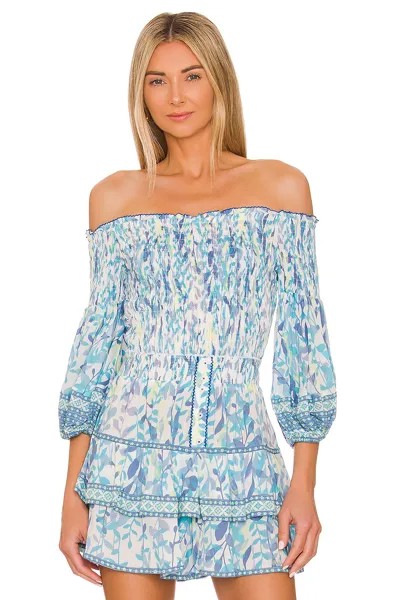 Топ Poupette St Barth Ariel Off The Shoulder, цвет Blue Esterel