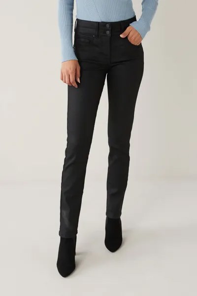 Моделирующие и утягивающие джинсы скинни с покрытием Next, черный
