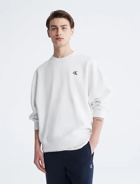 Толстовка из флиса с логотипом Archive Logo свободного кроя Calvin Klein, белый