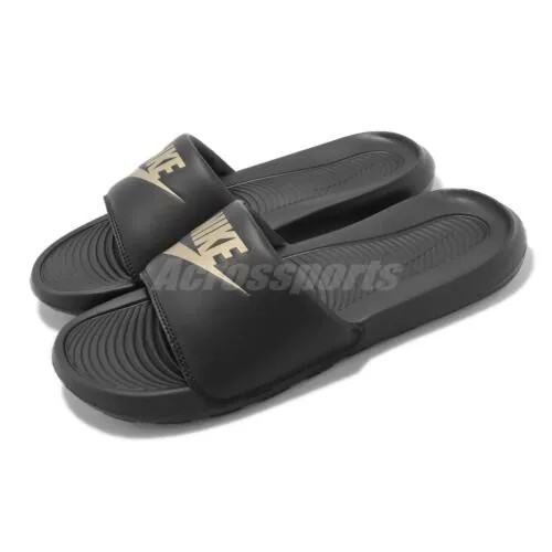 Мужские повседневные сандалии унисекс Nike Victori One Slide черного цвета с металлическим золотом CN9675-006