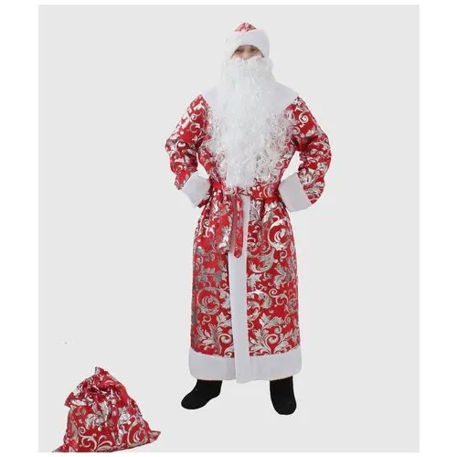 Красный костюм Деда Мороза Узор