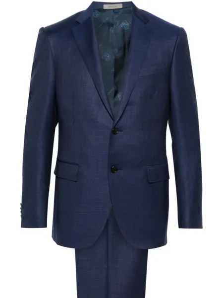 Corneliani костюм из вирджинской шерсти с однобортным пиджаком, синий