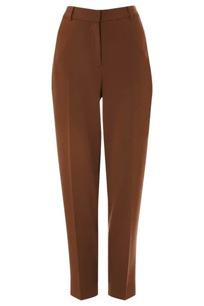 Короткие прямые эластичные брюки Roman, коричневый