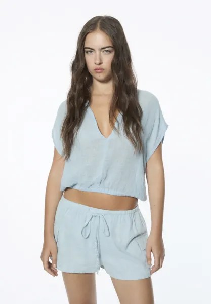 Шорты PULL&BEAR, светло-голубой