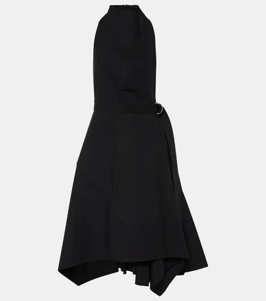 Платье-халат Yoko из хлопчатобумажной поплиновой смеси Proenza Schouler, черный