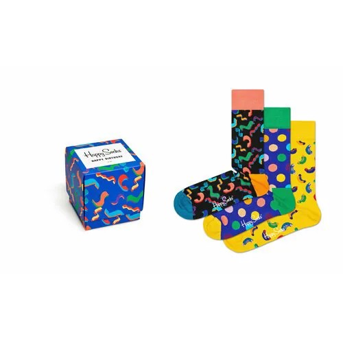 Носки Happy Socks, 3 пары, размер 36-40, мультиколор