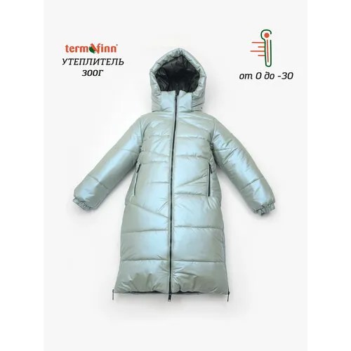 Парка Orso Bianco зимняя зимний, размер 146, черный, фиолетовый