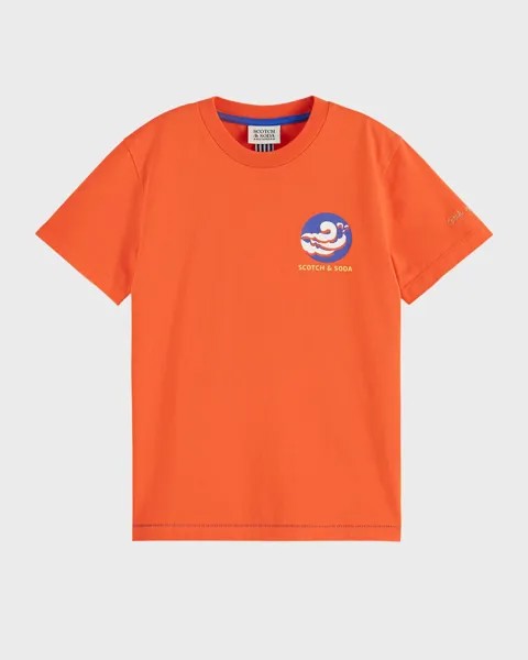 Футболка свободного кроя для мальчика с рисунком, размер 4–12 Scotch & Soda, цвет Buoy Red