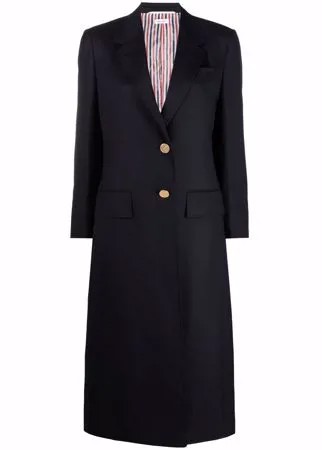 Thom Browne однобортное пальто с заостренными лацканами