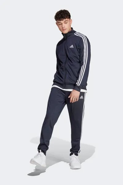 Спортивная одежда Базовый спортивный костюм из трикотажа с 3 полосками adidas, синий