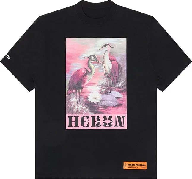 Футболка Heron Preston Oversized Heron Print T-Shirt 'Black/Pink', черный