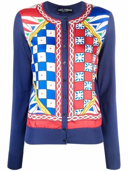 Dolce & Gabbana кардиган Carretto на пуговицах, синий