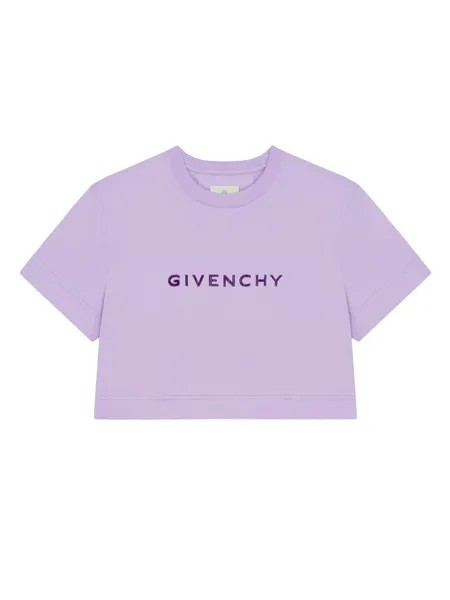 Укороченная футболка из ворсового хлопка Givenchy