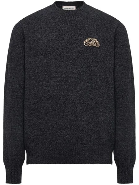 Alexander McQueen джемпер Seal с логотипом, серый