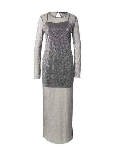 Вечернее платье Gina Tricot, серебряный