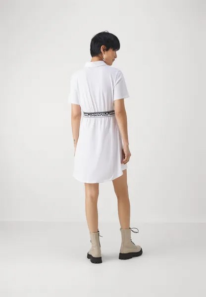 Платье из джерси Logo Tape Dress KARL LAGERFELD, белое
