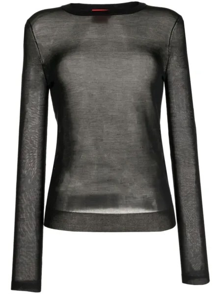Cashmere In Love шелковый джемпер Dora с круглым вырезом, черный