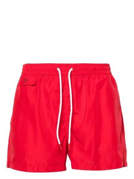 Kiton плавки-шорты с кулиской, красный