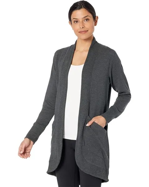 Свитер L.L.Bean SoftFlex Long Open Cardigan, цвет Midnight Black Heather