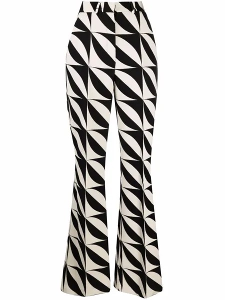 David Koma брюки с абстрактным принтом