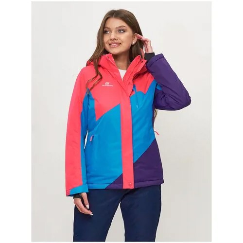 Куртка MTFORCE, средней длины, силуэт прямой, снегозащитная юбка, карманы, манжеты, капюшон, ветрозащитная, размер S, розовый
