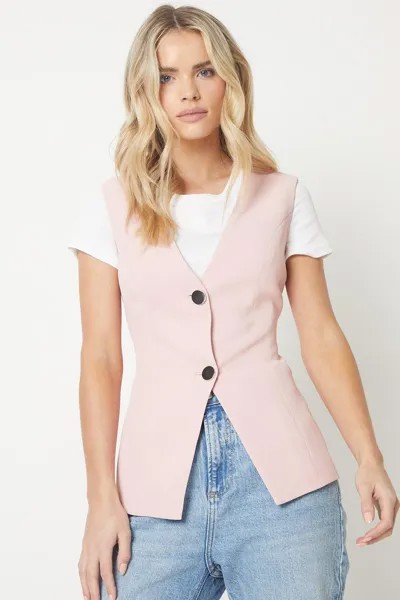 Миниатюрный жилет на пуговицах спереди Dorothy Perkins, розовый