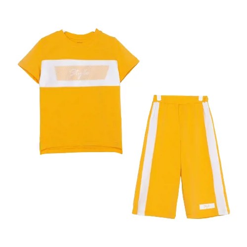 BONITO Комплект для девочки (футболка/брюки ), цвет желтый, рост 116