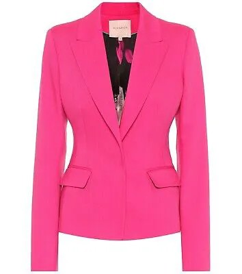 ROKSANDA ILINCIC Camelia Ярко-розовый шерстяной эластичный пиджак VARONA 12US 16UK