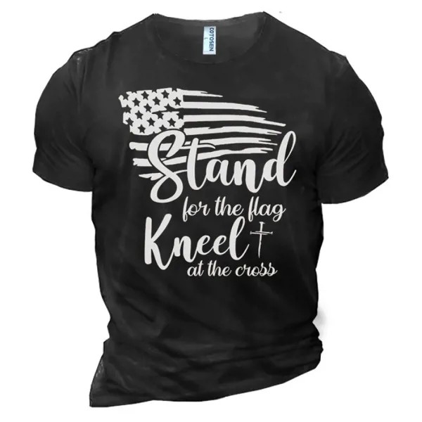 Мужская футболка Stand For The Flag Knee At The Cross Хлопковая футболка
