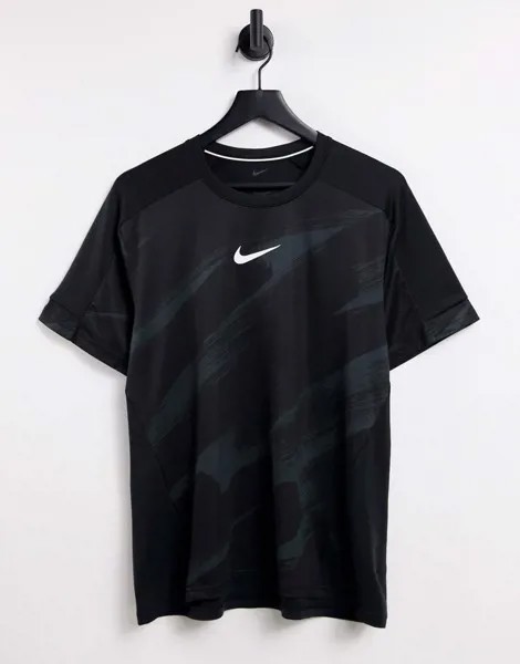 Черная футболка со сплошным принтом Nike Training Sport Clash-Черный цвет