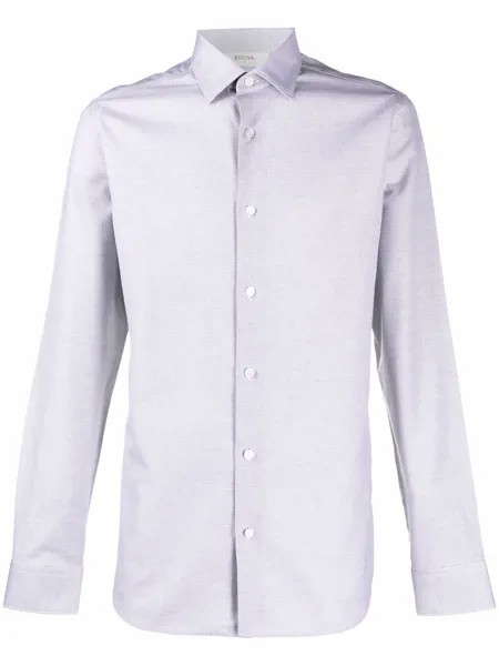 Z Zegna фактурная рубашка с длинными рукавами