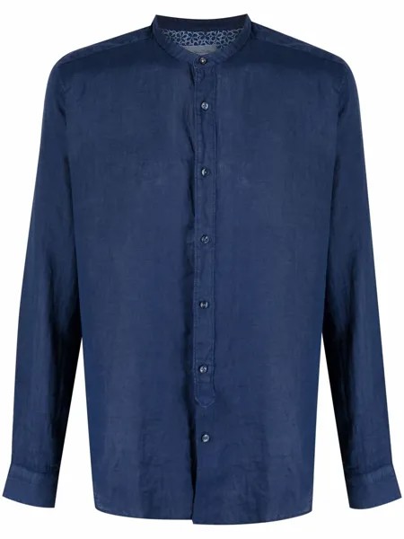 Tintoria Mattei banded-collar linen shirt
