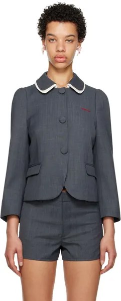 Shushu/Tong SSENSE Work Capsule — серая куртка с двойным воротником