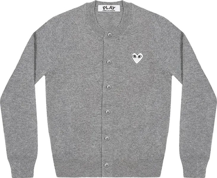 Кардиган Comme des Garçons PLAY Heart Cardigan 'Light Grey', серый