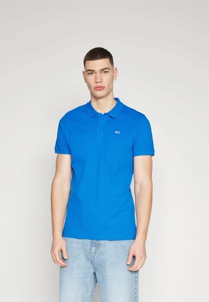 Поло Slim Placket Tommy Jeans, цвет persian blue