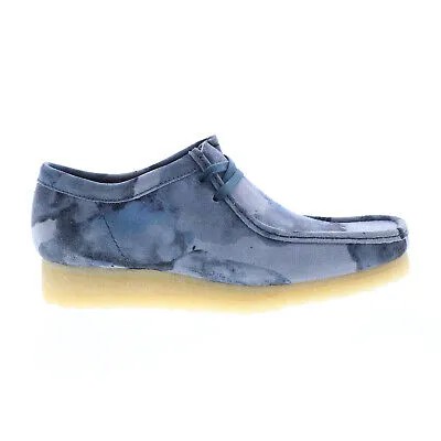 Clarks Wallabee 26160205 Мужские синие замшевые оксфорды на шнуровке Повседневная обувь