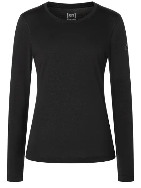 Лонгслив super.natural Merino Funktionsunterwäsche, черный