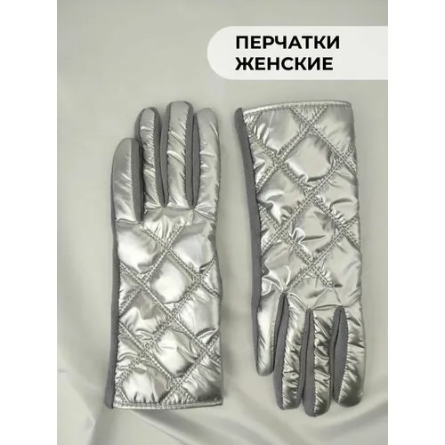 Перчатки  демисезонные, утепленные, водонепроницаемые, размер OneSize, серебряный