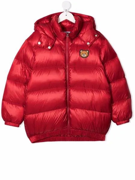 Moschino Kids пуховик Teddy Bear с капюшоном