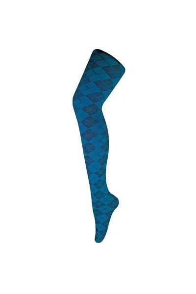 Модные колготки с цветным непрозрачным рисунком плотностью 80 ден — Argyle Sock Snob, синий