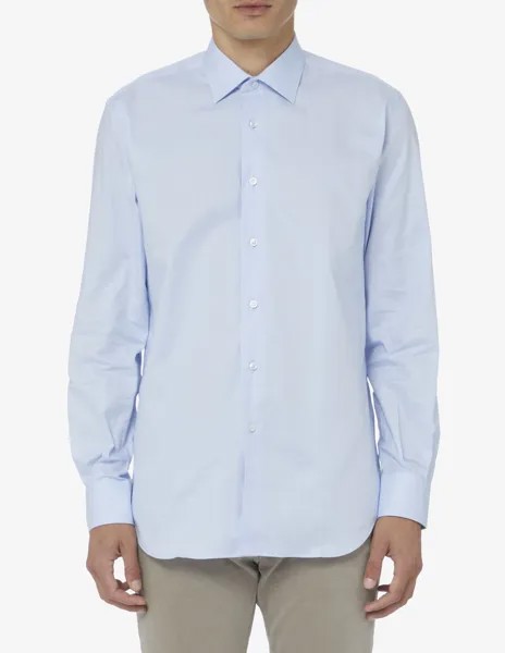 Оксфордская рубашка Regular Class Sartoria Italiana, светло-синий