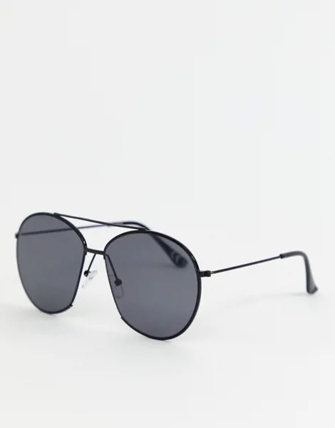 Черные круглые солнцезащитные очки с вырезом Reclaimed Vintage Inspired эксклюзивно для ASOS-Черный