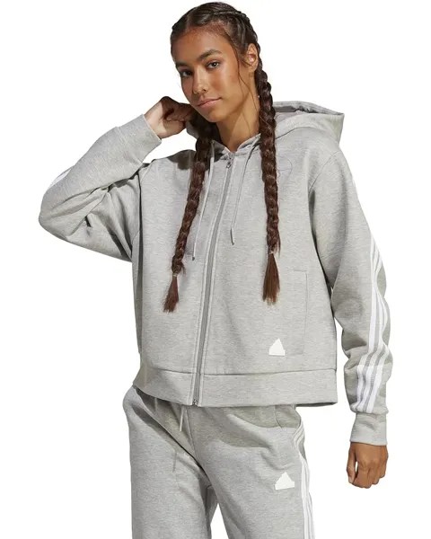 Худи adidas Future Icons 3-Stripes Full Zip, цвет Medium Grey Heather 1