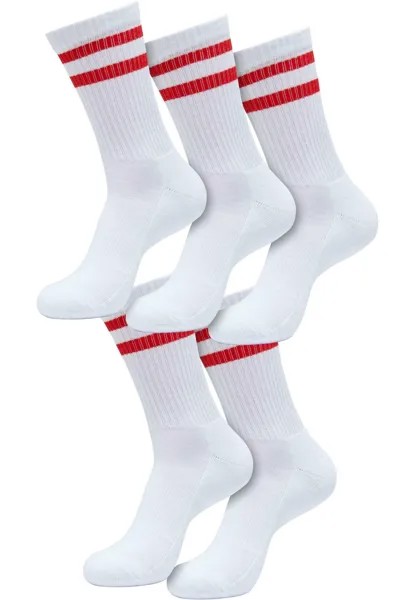 Носки Double Stripe 5-Pack Urban Classics, белый городской красный